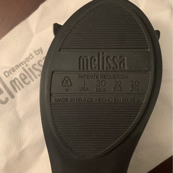 Mini Melissa Girls Black Ultragirl Sweet III Ballet Flats - Size 1 US - Picture 6 of 6